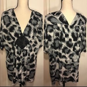 LANE BRYANT Women Top Blouse Shirt Sz 18 20 Black